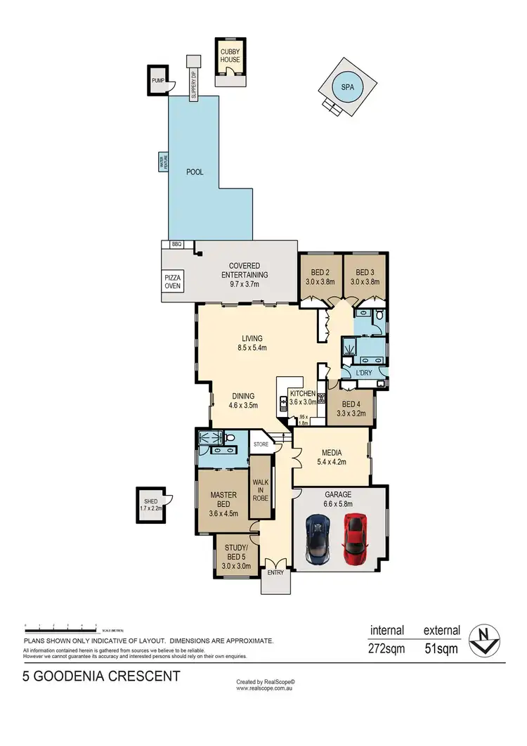 Floorplan of Homely house listing, 5 Goodenia Crescent, Seventeen Mile Rocks QLD 4073