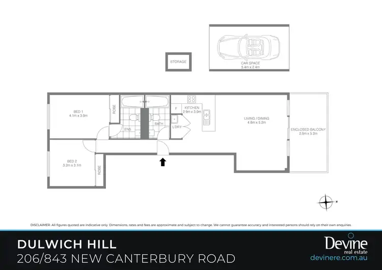 Floorplan of Homely apartment listing, 206/843 New Canterbury Road, Dulwich Hill NSW 2203