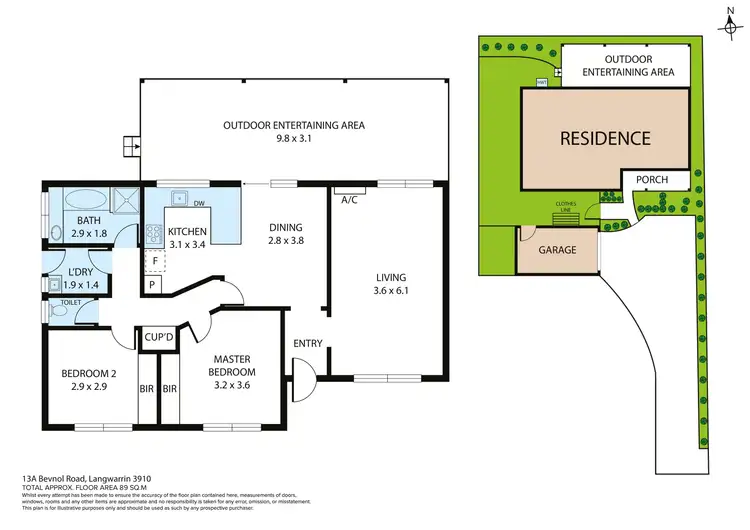 Floorplan of Homely unit listing, 13A Bevnol Road, Langwarrin VIC 3910