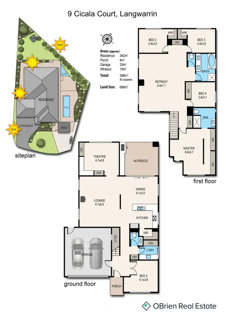 Floorplan of Homely house listing, 9 Cicala Court, Langwarrin VIC 3910