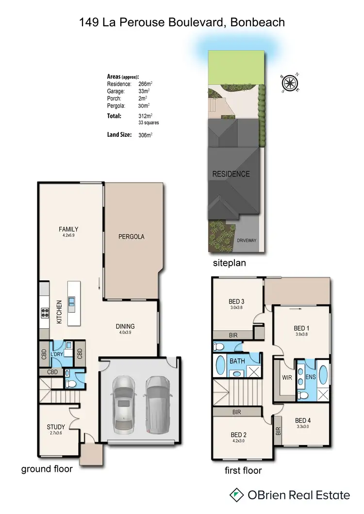 Floorplan of Homely townhouse listing, 149 La Perouse Boulevard, Bonbeach VIC 3196