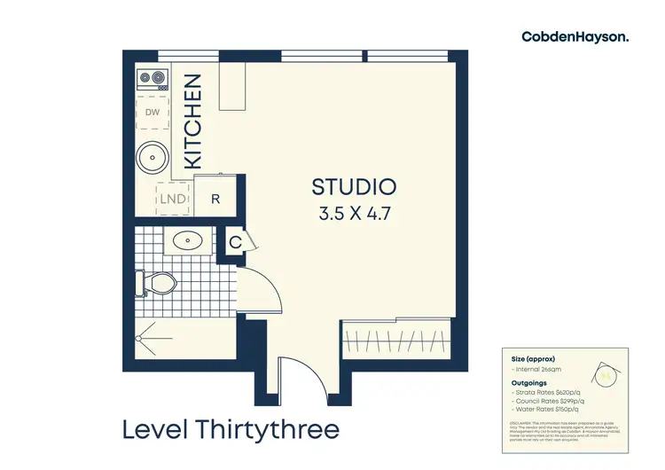 Floorplan of Homely studio listing, 333/27 Park Street, Sydney NSW 2000