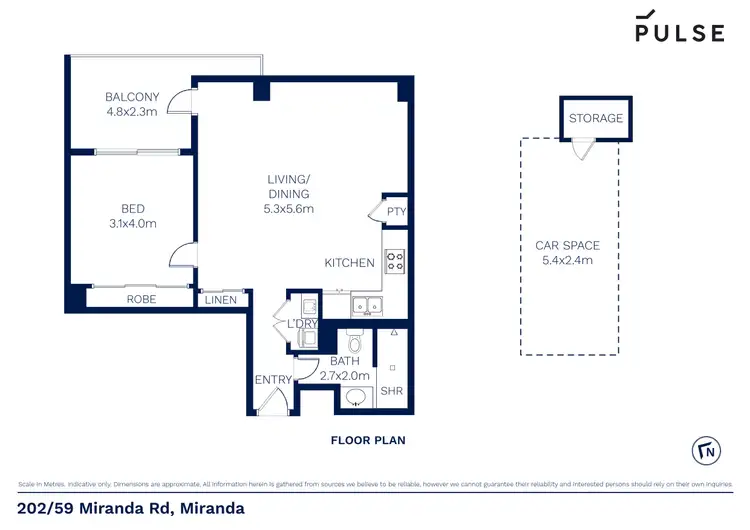 Floorplan of Homely apartment listing, 202/59 Miranda Road, Miranda NSW 2228