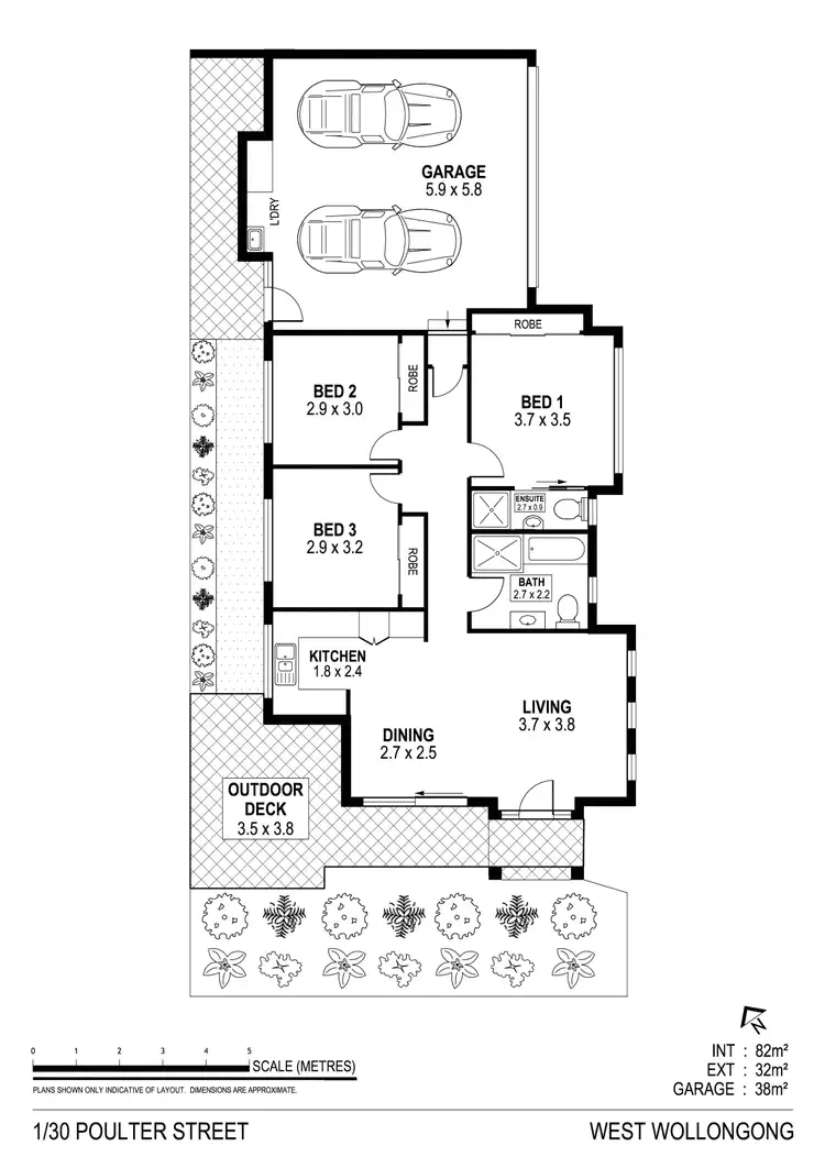 Floorplan of Homely villa listing, 1/30 Poulter Street, West Wollongong NSW 2500