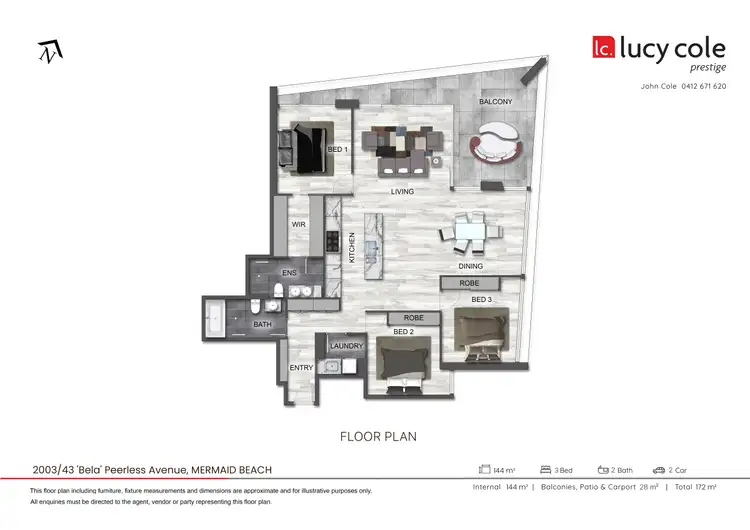 Floorplan of Homely apartment listing, 2003/43 Peerless Avenue, Mermaid Beach QLD 4218