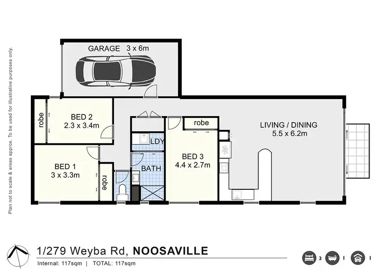 Floorplan of Homely apartment listing, 1/279 Weyba Road, Noosaville QLD 4566