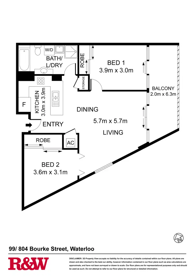 Floorplan of Homely apartment listing, 99/804 Bourke Street, Waterloo NSW 2017