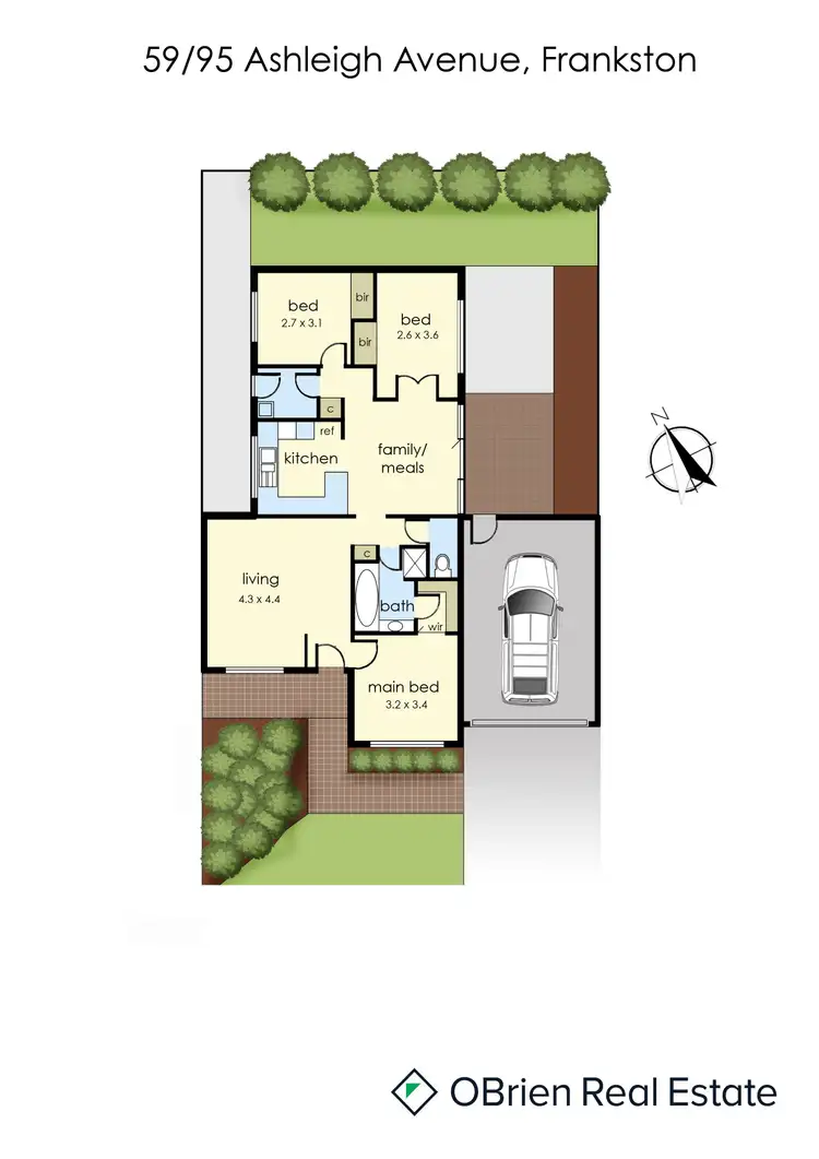 Floorplan of Homely unit listing, 59/95 Ashleigh Avenue, Frankston VIC 3199