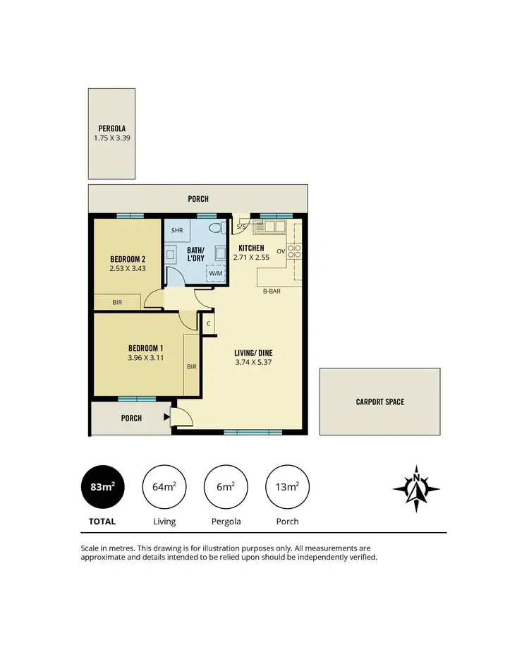 Floorplan of Homely unit listing, 1/502 Fullarton Road, Myrtle Bank SA 5064