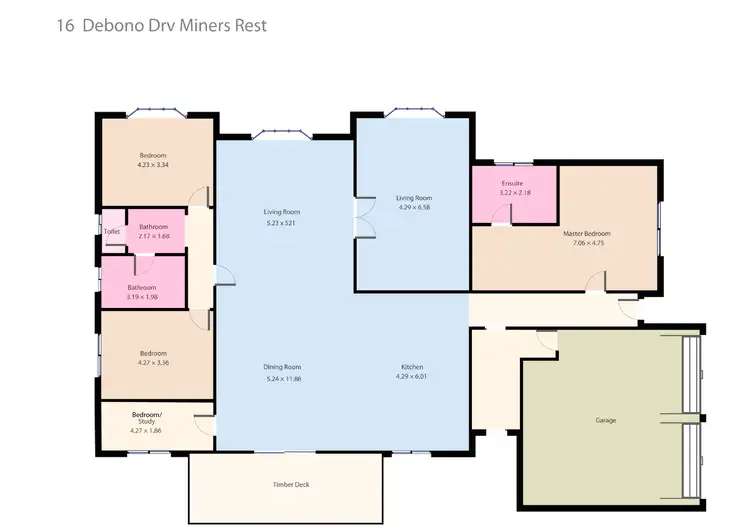 Floorplan of Homely house listing, 16 Debono Drive, Miners Rest VIC 3352