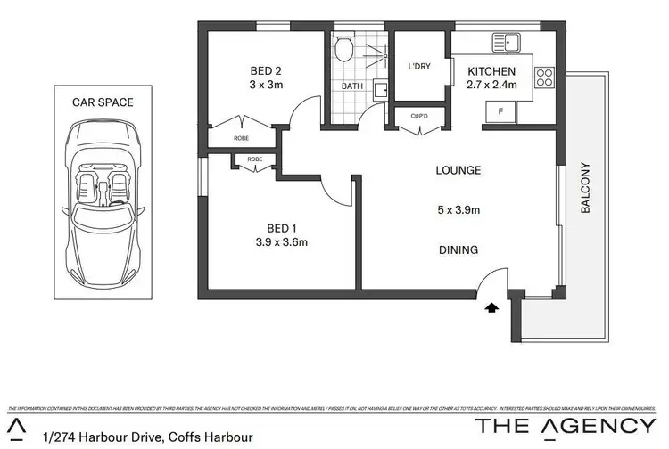 Floorplan of Homely apartment listing, 1/274 Harbour Drive, Coffs Harbour NSW 2450