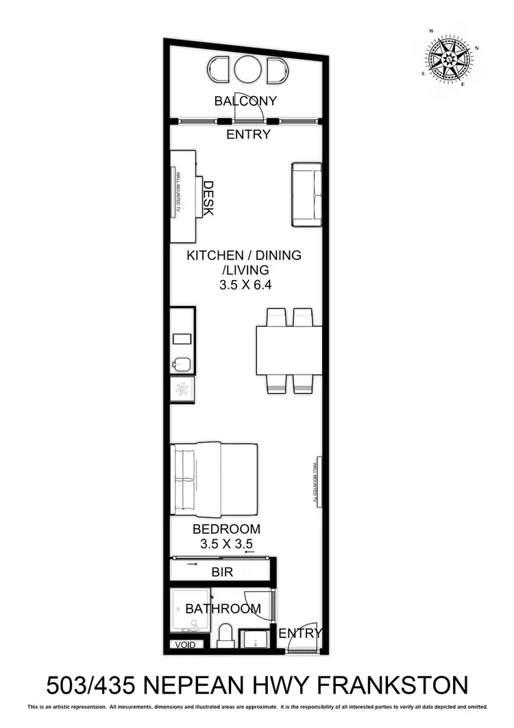 Floorplan of Homely apartment listing, 503/435 Nepean Highway, Frankston VIC 3199