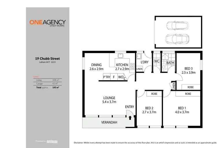 Floorplan of Homely house listing, 19 Chubb Street, Latham ACT 2615