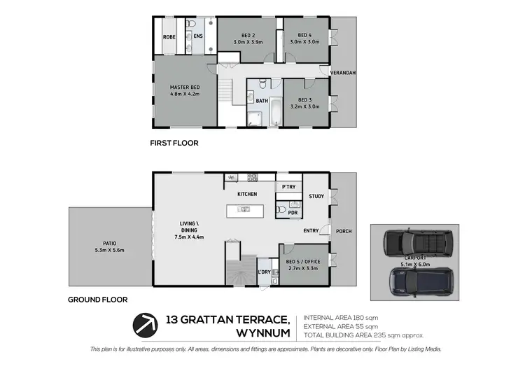 Floorplan of Homely house listing, 13 Grattan Terrace, Wynnum QLD 4178