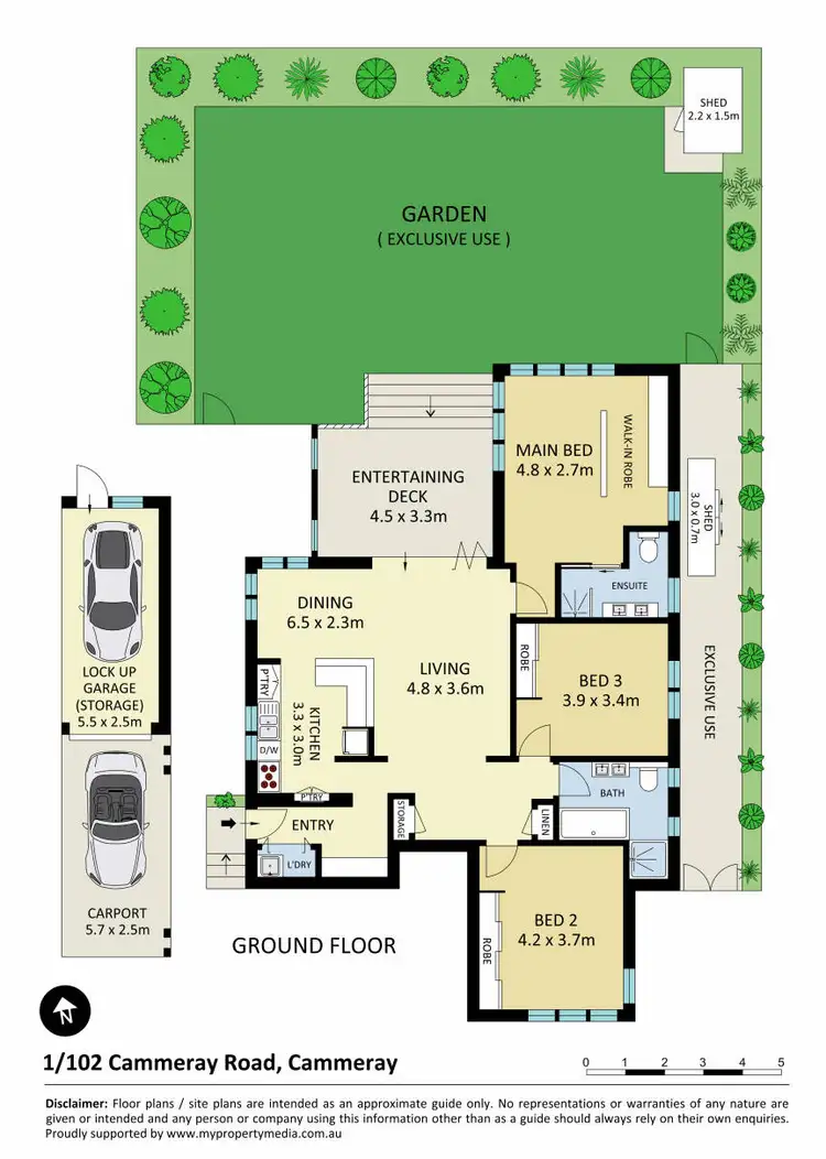 Floorplan of Homely semi-detached listing, 1/102 Cammeray Road, Cammeray NSW 2062