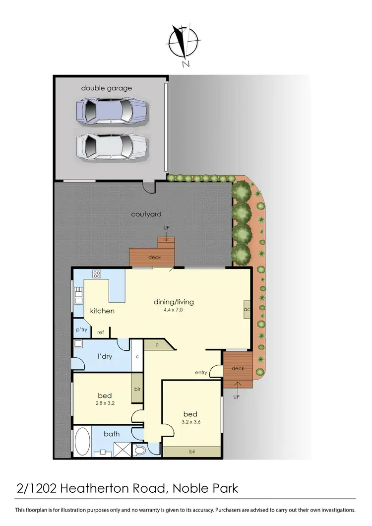 Floorplan of Homely unit listing, 2/1202 Heatherton Road, Noble Park VIC 3174