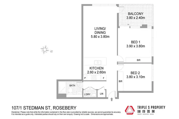 Floorplan of Homely apartment listing, 107/1 Stedman Street, Rosebery NSW 2018