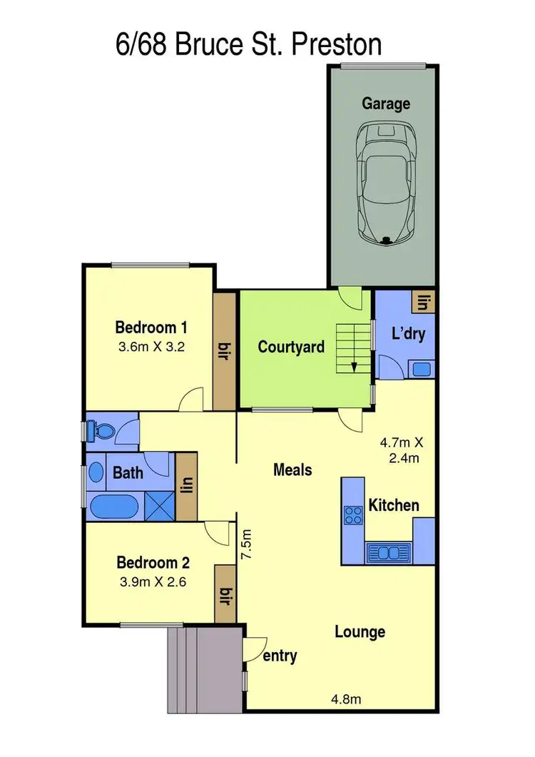 Floorplan of Homely unit listing, 6/68 Bruce Street, Preston VIC 3072