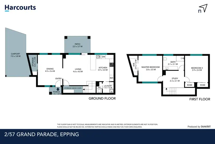 Floorplan of Homely townhouse listing, 2/57 Grand Parade, Epping VIC 3076