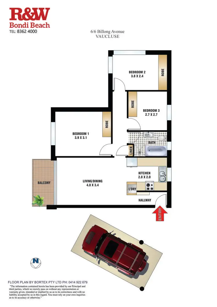 Floorplan of Homely apartment listing, 6/6 Billong Avenue, Vaucluse NSW 2030