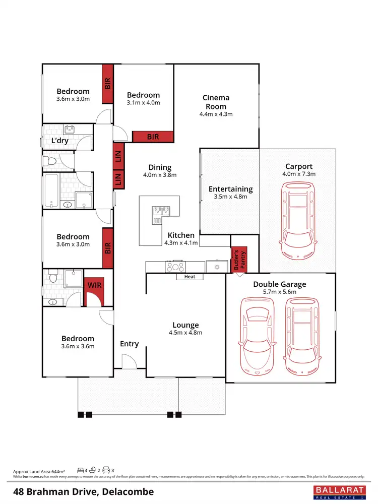 Floorplan of Homely house listing, 48 Brahman Drive, Delacombe VIC 3356
