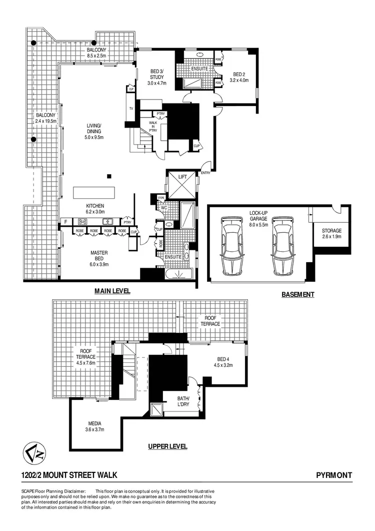 Floorplan of Homely apartment listing, 1202/2 Mount Street Walk, Pyrmont NSW 2009