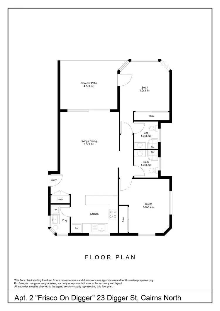 Floorplan of Homely apartment listing, 2/23 Digger Street, Cairns North QLD 4870