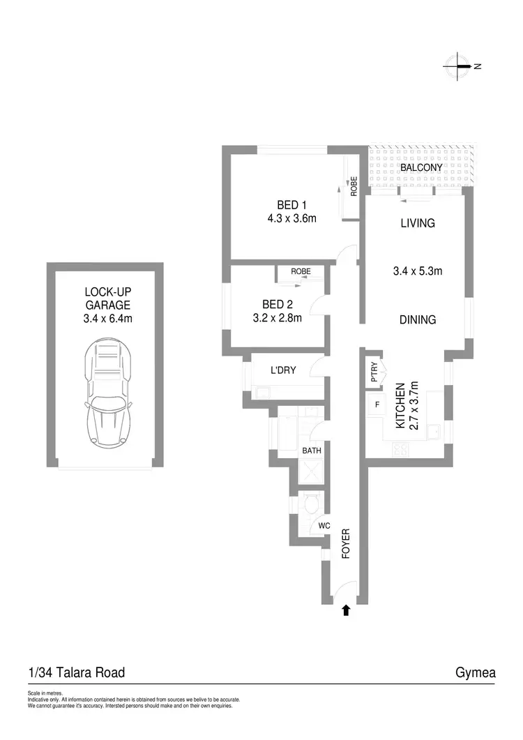 Floorplan of Homely apartment listing, 1/34 Talara Road, Gymea NSW 2227