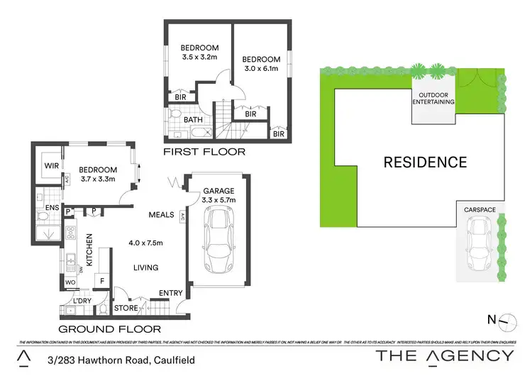 Floorplan of Homely townhouse listing, 3/283 Hawthorn Road, Caulfield VIC 3162