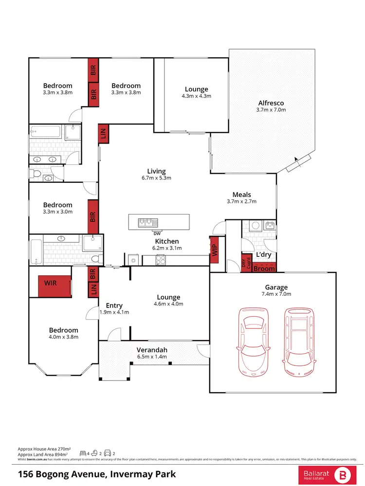 Floorplan of Homely house listing, 156 Bogong Avenue, Invermay Park VIC 3350