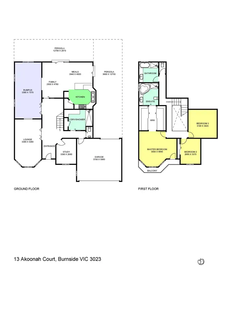 Floorplan of Homely house listing, 13 Akoonah Court, Burnside VIC 3023