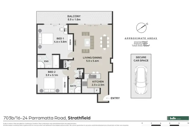Floorplan of Homely apartment listing, 703B/16-24 Parramatta Road, Strathfield NSW 2135