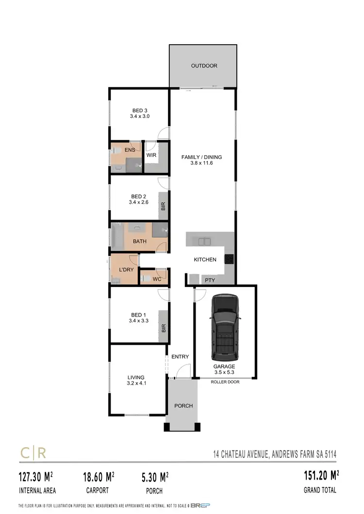Floorplan of Homely house listing, 14 Chateau Avenue, Andrews Farm SA 5114