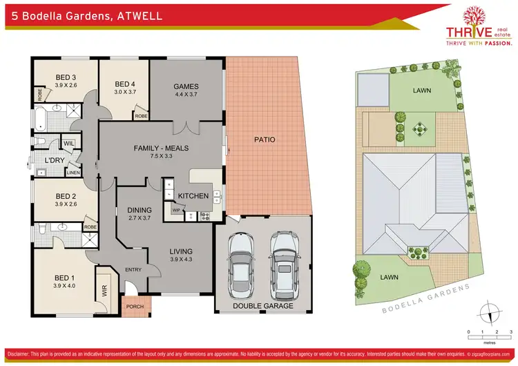 Floorplan of Homely house listing, 5 Bodella Gardens, Atwell WA 6164