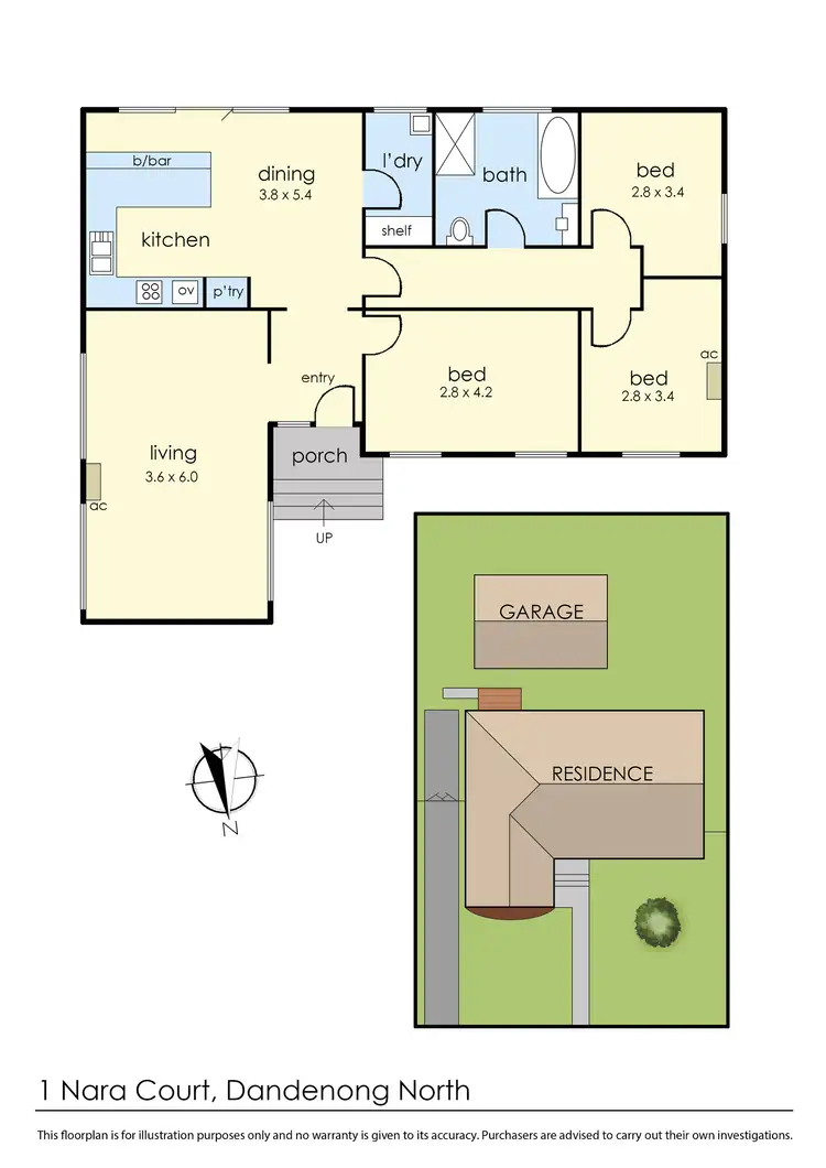 Floorplan of Homely house listing, 1 Nara Court, Dandenong North VIC 3175