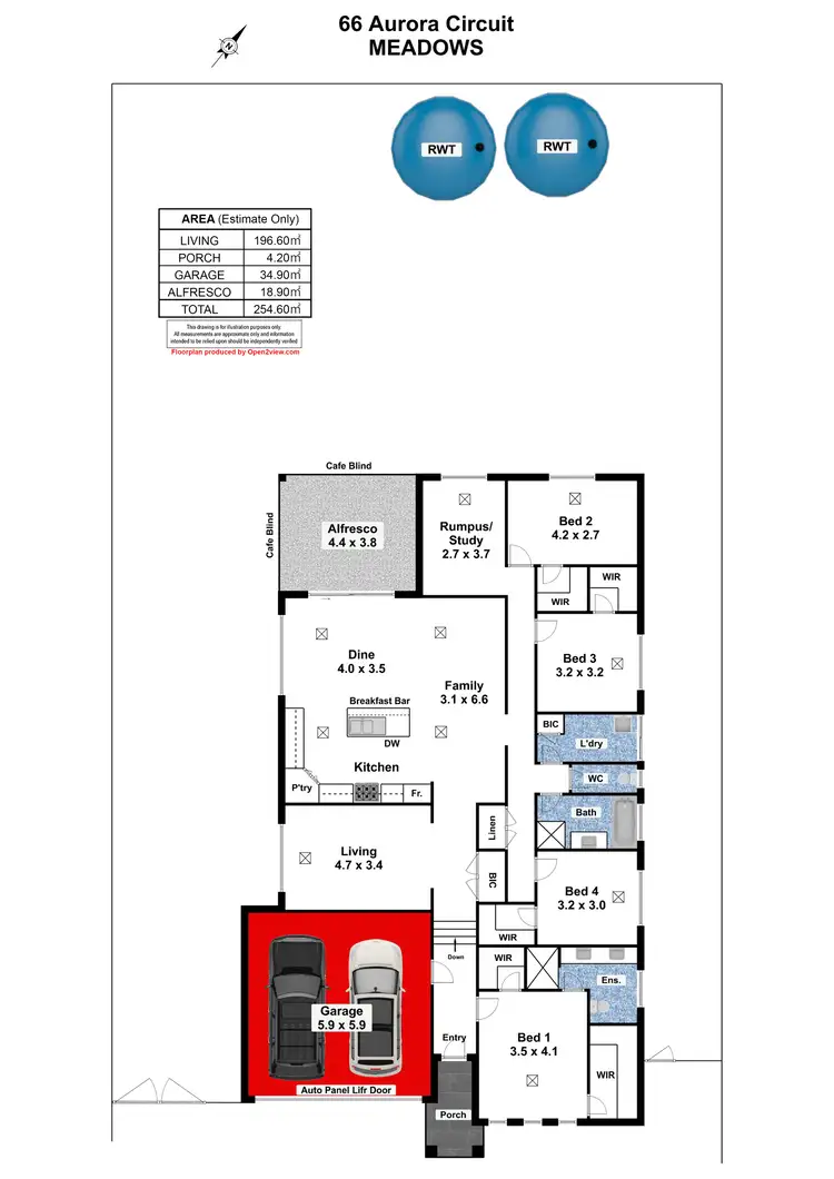Floorplan of Homely house listing, 66 Aurora Circuit, Meadows SA 5201