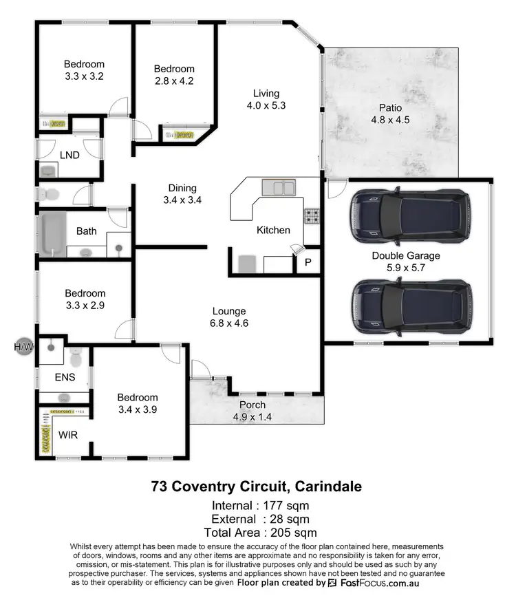 Floorplan of Homely house listing, 73 Coventry Circuit, Carindale QLD 4152