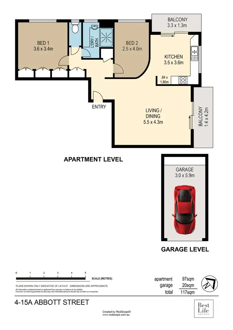 Floorplan of Homely apartment listing, 4/15A Abbott Street, New Farm QLD 4005