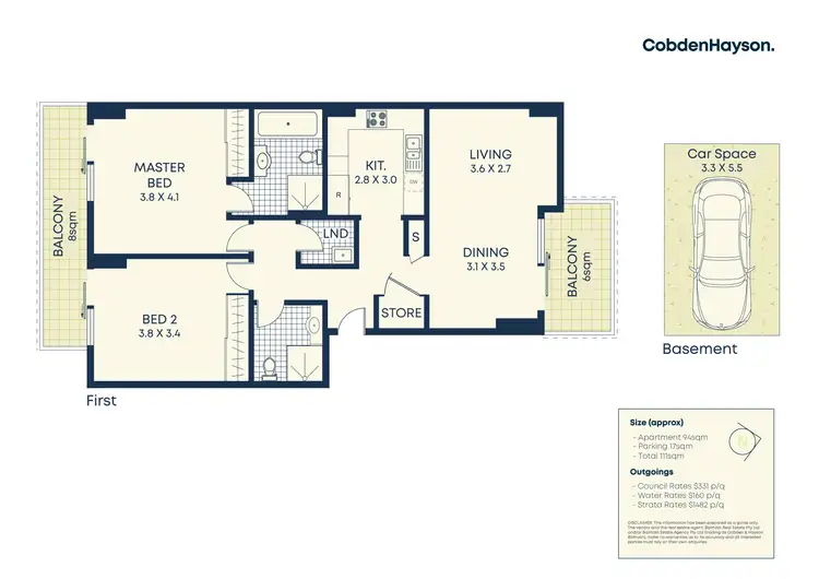 Floorplan of Homely apartment listing, 114/85 Reynolds Street, Balmain NSW 2041