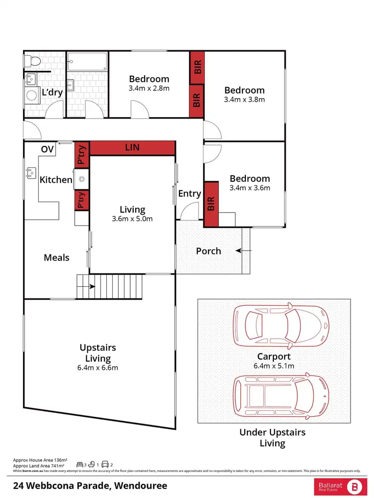 Floorplan of Homely house listing, 24 Webbcona Parade, Wendouree VIC 3355