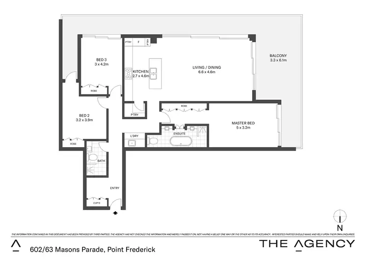 Floorplan of Homely apartment listing, 602/63 Masons Parade, Point Frederick NSW 2250