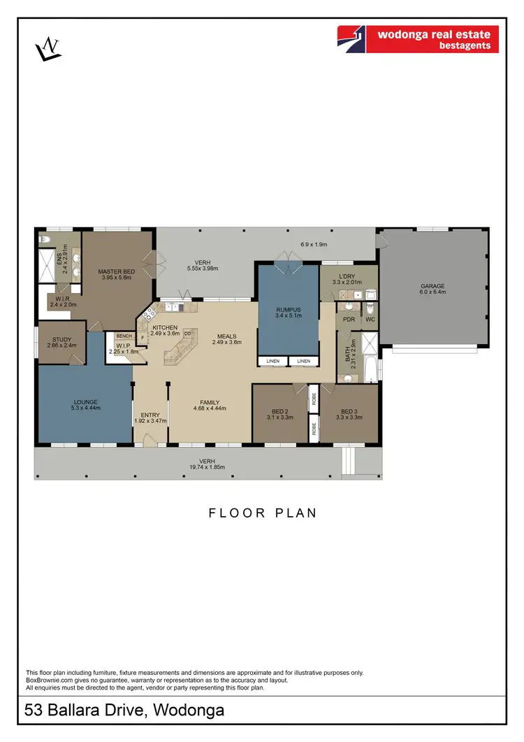 Floorplan of Homely house listing, 53 Ballara Drive, Wodonga VIC 3690