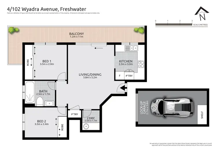 Floorplan of Homely apartment listing, 4/102 Wyadra Avenue, Freshwater NSW 2096