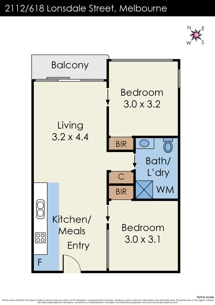 Floorplan of Homely apartment listing, 2112/618 Lonsdale Street, Melbourne VIC 3000