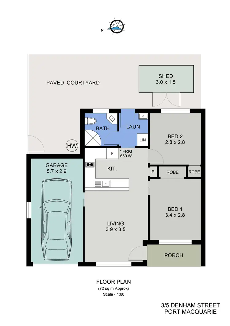 Floorplan of Homely villa listing, 3/5 Denham Street, Port Macquarie NSW 2444