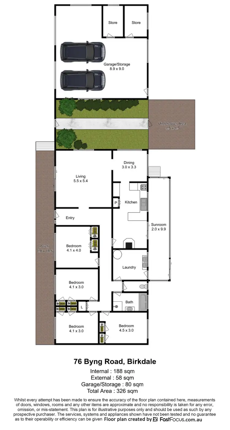 Floorplan of Homely house listing, 76 Byng Road, Birkdale QLD 4159