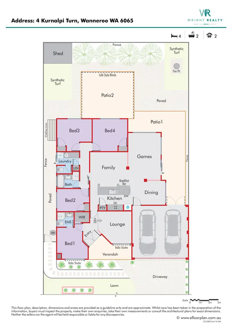 Floorplan of Homely house listing, 4 Kurnalpi Turn, Wanneroo WA 6065