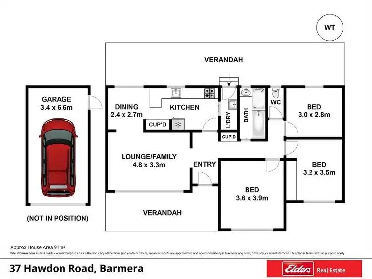 Floorplan of Homely house listing, 37 Hawdon Street, Barmera SA 5345