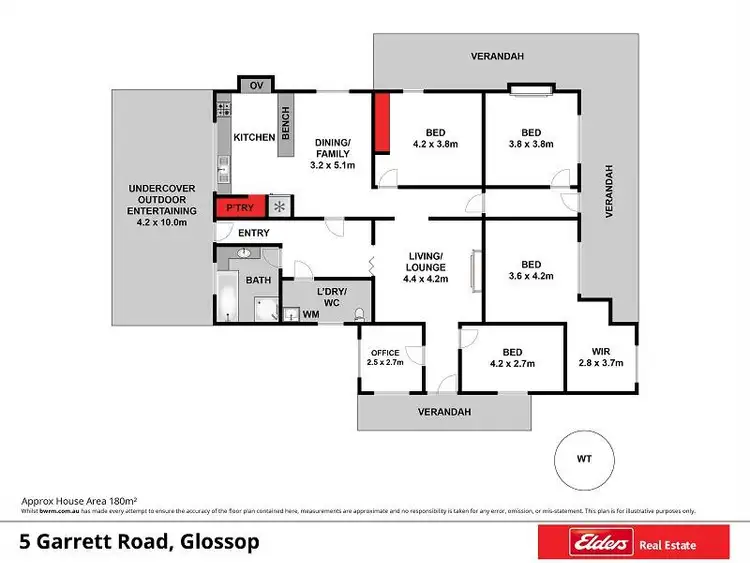 Floorplan of Homely house listing, 5 Garrett Road, Glossop SA 5344
