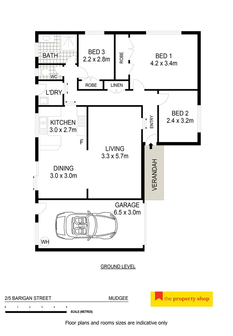 Floorplan of Homely unit listing, 2/5 Barigan Street, Mudgee NSW 2850